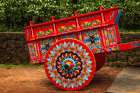 Colorful painted ox cart, La Paz Waterfall Gardens, Alajuela Province, Costa Rica. Art Print